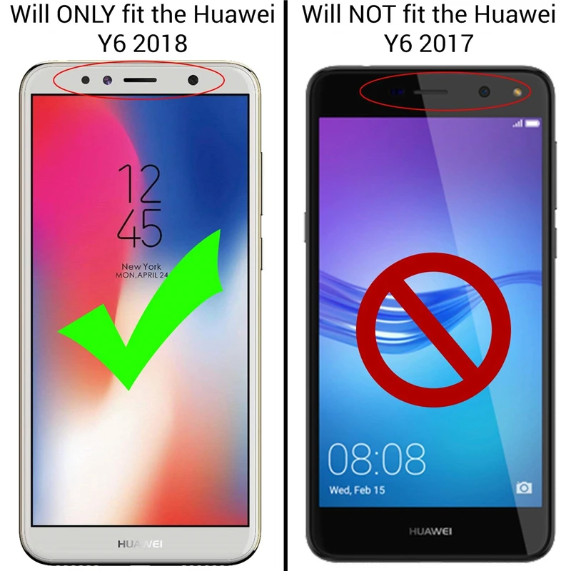 Закаленное стекло с полным покрытием для Huawei Y6 2018 защита экрана телефона Prime