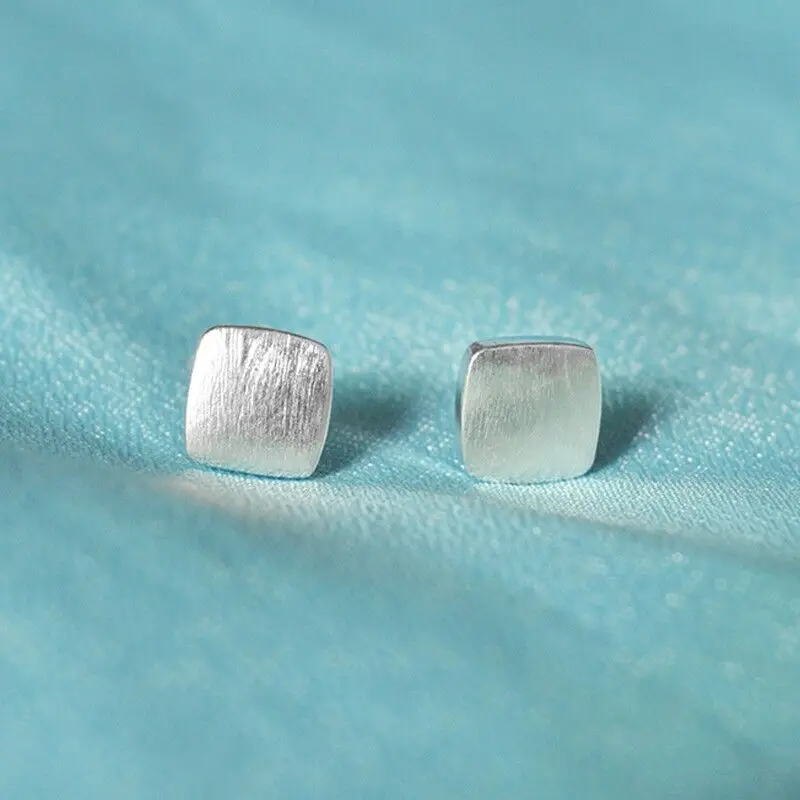 Chandler Blushed vierkant Square Stud Earrings For Women Geometrical Simple Tiny Small Ear Jewelry Best Birthday Gift | Украшения и