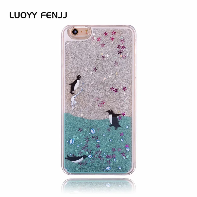Милый чехол LUOYY FENJJ с зыбучим песком для iPhone 6 6s 7 Plus 5 5S SE телефона из жидкого