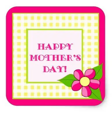 

1.5inch Yellow Gingham - Mother's Day Square Sticker