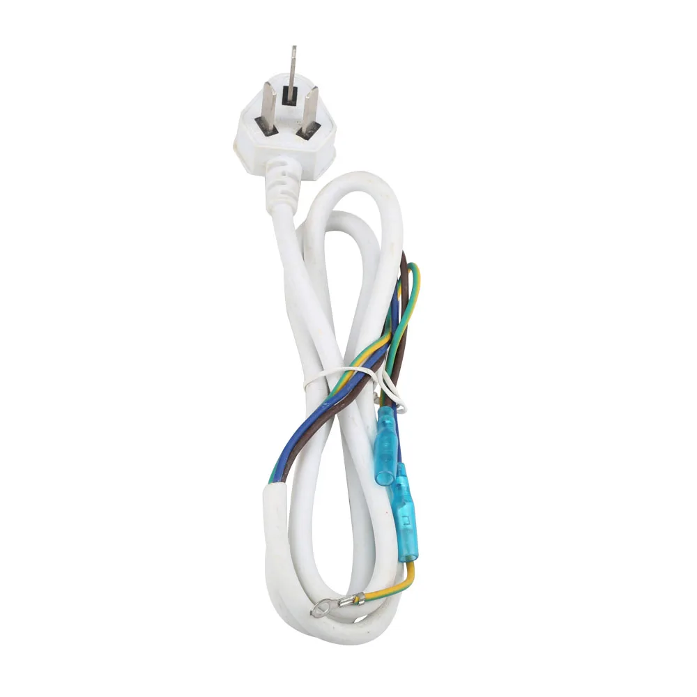 Белый шнур питания с медным покрытием из алюминия 3 контактная линия длиной 1