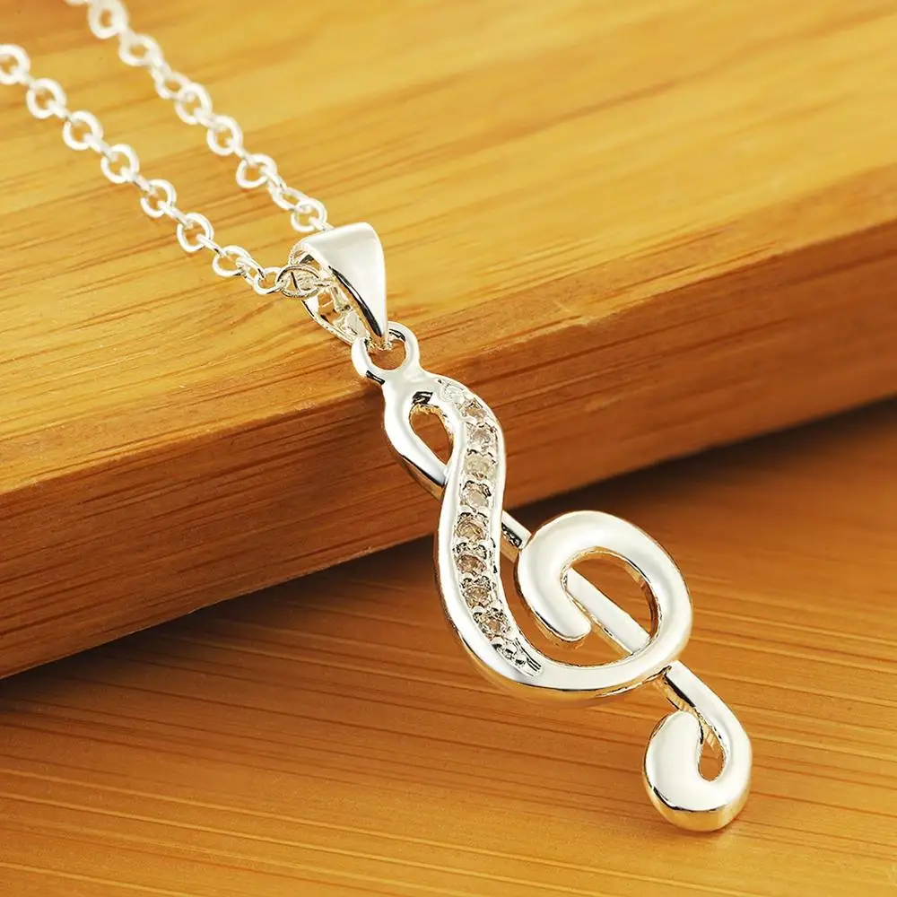 New Plated silver classic charm musical notes necklace favorite fashion jewelry direct factory price free shipping LN011 | Украшения и