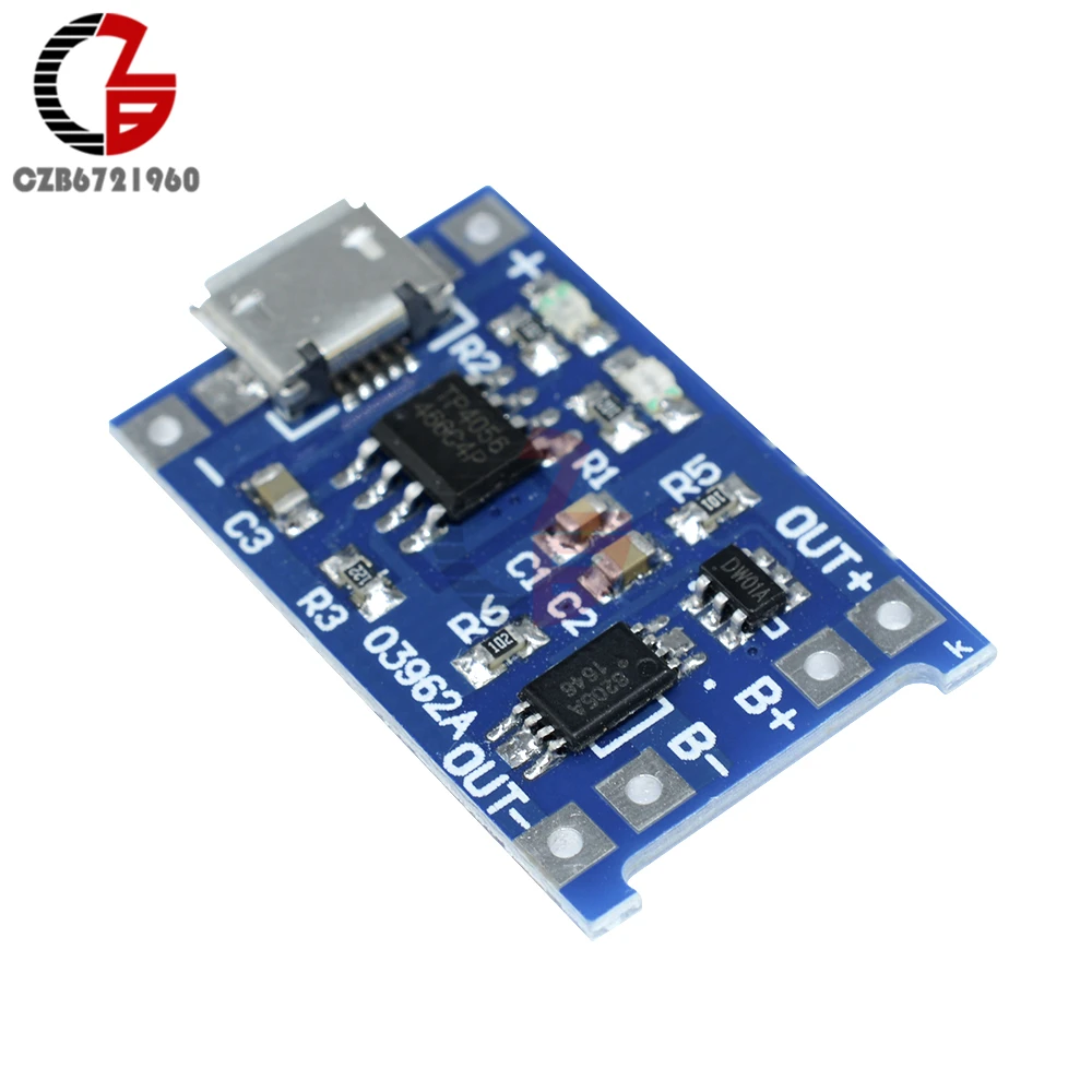 DC 5V 18650 TP4056 литиевая батарея зарядный Модуль Защитная плата с микро usb микрофоном