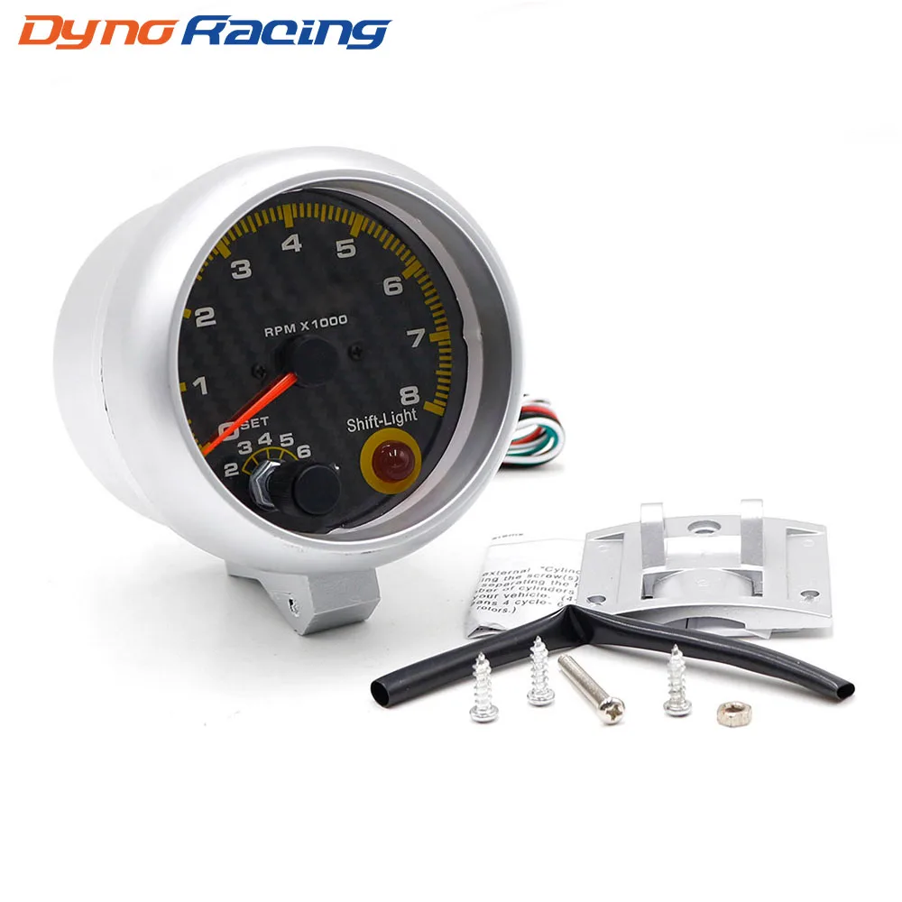 Тахометр гоночный из углеродного волокна BX100145 3 75 дюйма 0 8000 об/мин|car meter|cars carscar rpm |