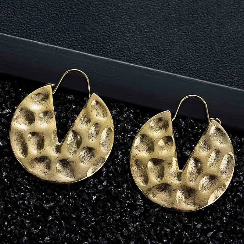 Antique Brass Индийские племенные латунные серьги, висячие серьги в форме цветка, украшенные вихрем «цыганские» серьги для женщин, богемные Винтажные серьги EAR00C000B03B - Окраска металла: Antique Brass
