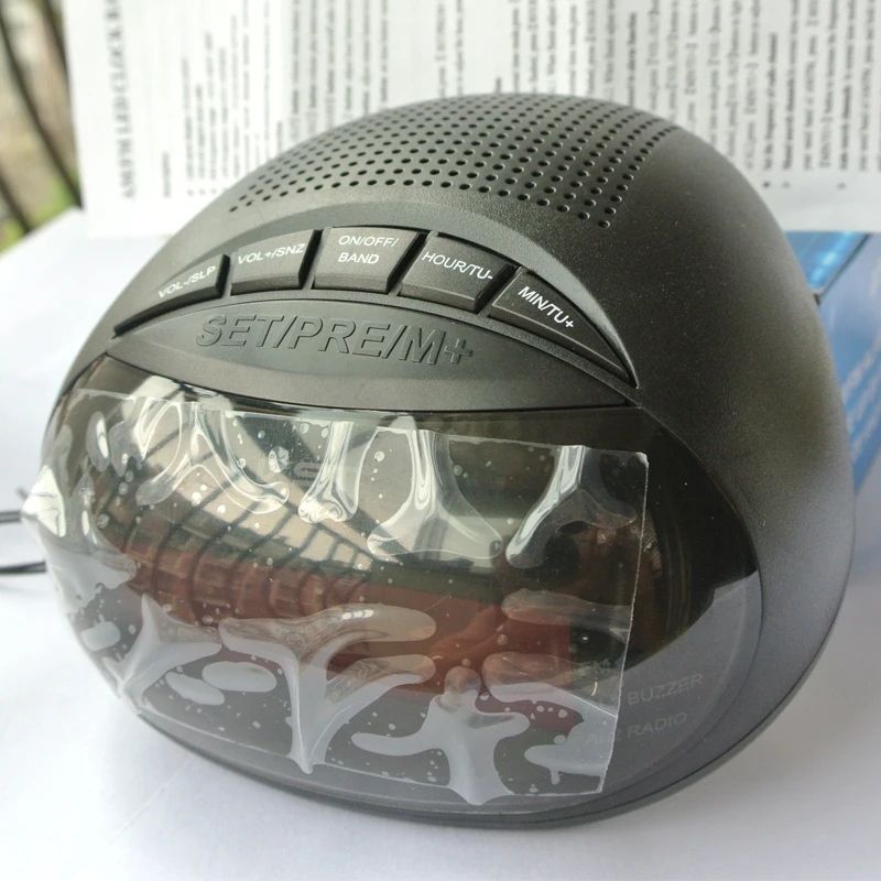 Светодиодный AM FM радиоприемник цифровой фирменный будильник с подсветкой