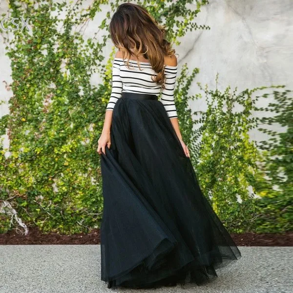 Коллекция 2016 года длинное платье макси винтажное в полоску с открытыми плечами и