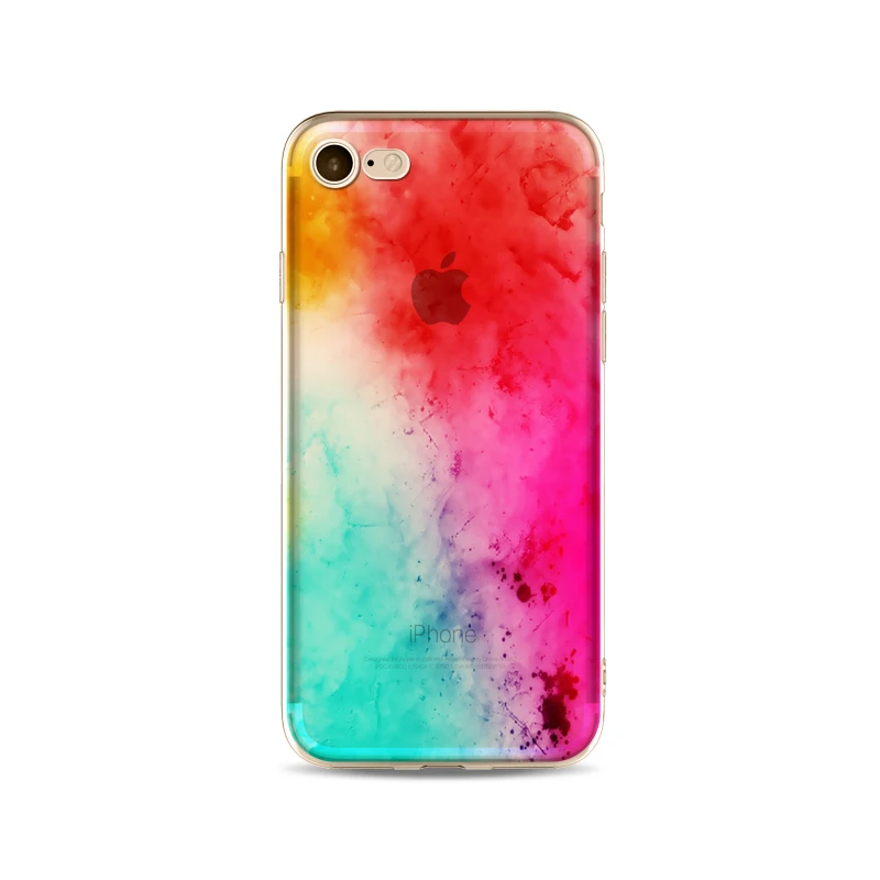 FEIHOO ELE Colorful Painting Phone Case For Iphone X 8 8P 7 7P 6s 6P 5s Transparent Silicone Custom TPU Soft Bags Cases | Мобильные