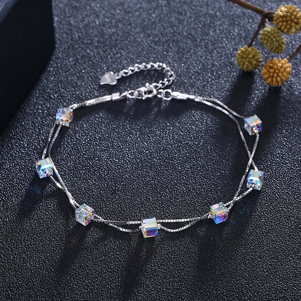 INALIS Серебро 925 LEKANI кристаллами от Swarovski Multi-кристалл браслеты для женщин
