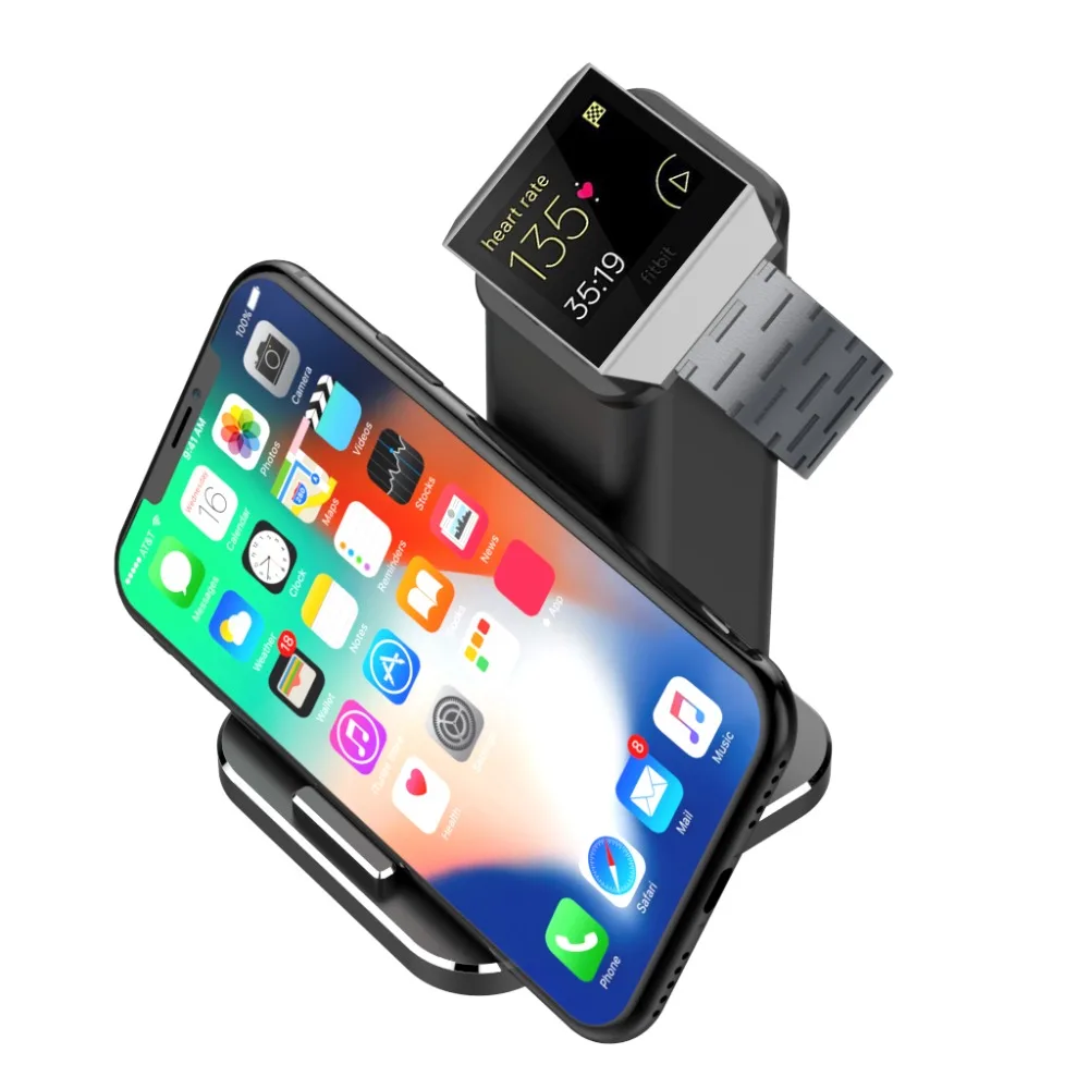 Fitbi T зарядное устройство XUNMEJ 2 в 1 Подставка для зарядки FoArFitbi T Blaze и универсальные смартфоны и планшеты