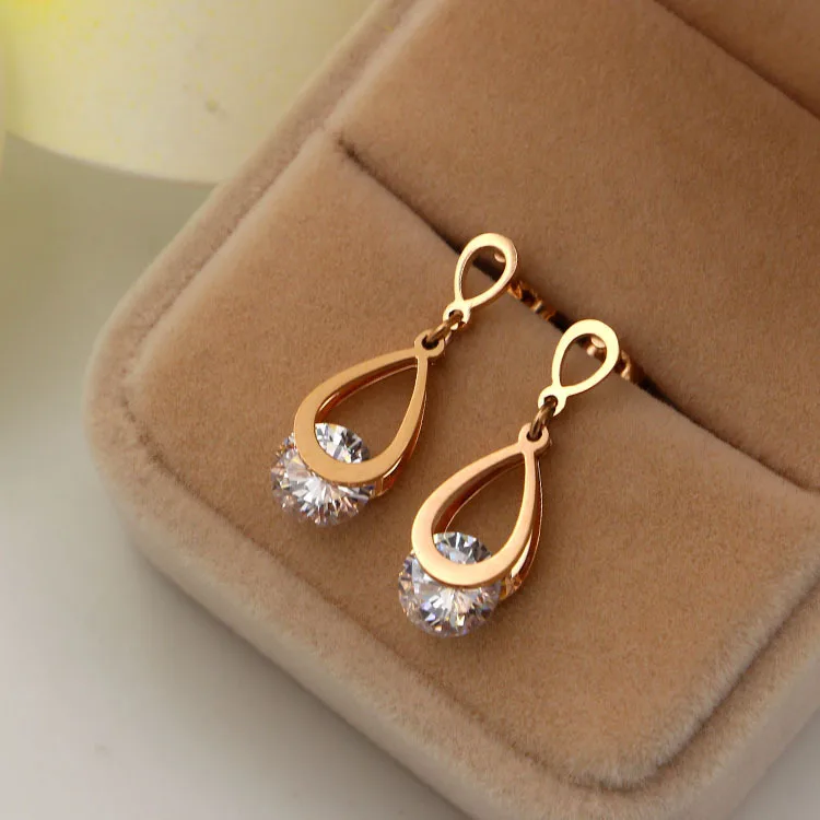 Женские серьги-пусеты Martick из нержавеющей стали золотого цвета с капельным