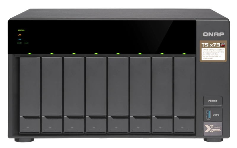 QNAP TS-873 NAS Tower AMD встроенный R-Series SoC RX-421ND черный | Компьютеры и офис