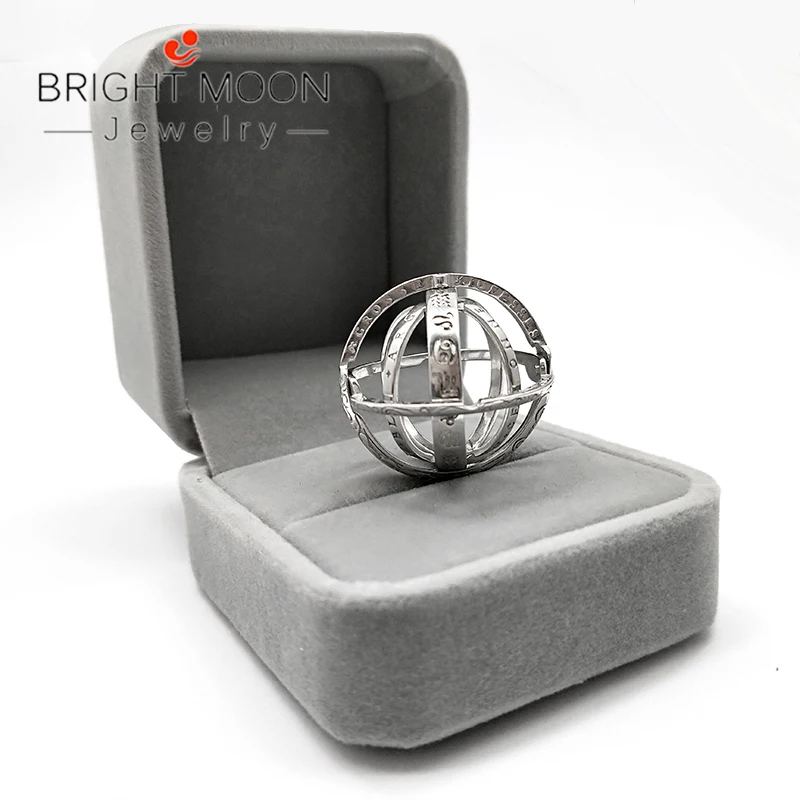 Женское и мужское кольцо из полированной нержавеющей стали Bright Moon обручальное