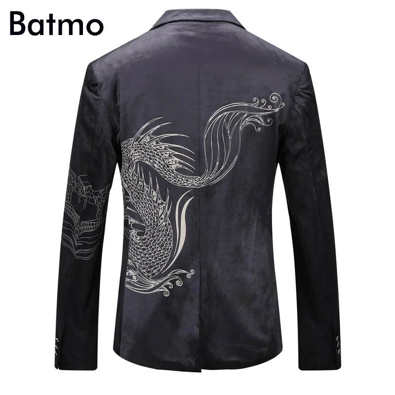 Batmo 2017 новое поступление осенние модные бархатные повседневные мужские пиджаки в