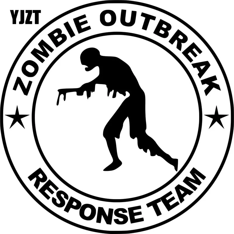 

YJZT 15*15CM ZOMBIE OUTBREAK RESPONSE TEAM Funny Black/Silver Vinyl Car-styling Car Sticker S8-1286