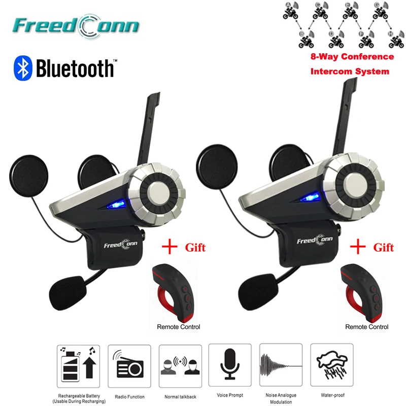 Беспроводная система связи T-Rex 1 5 км 2 шт. 8 каналов Bluetooth | Автомобили и мотоциклы