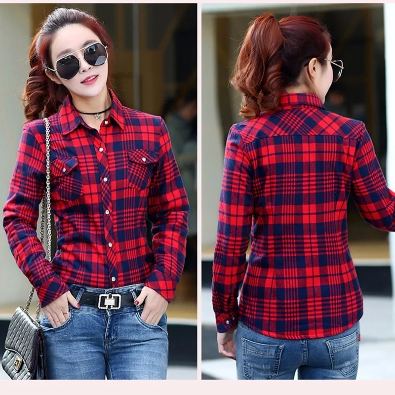 2017 spring autumn wear hair long sleeve plaid shirt leisure students render cotton C3 |