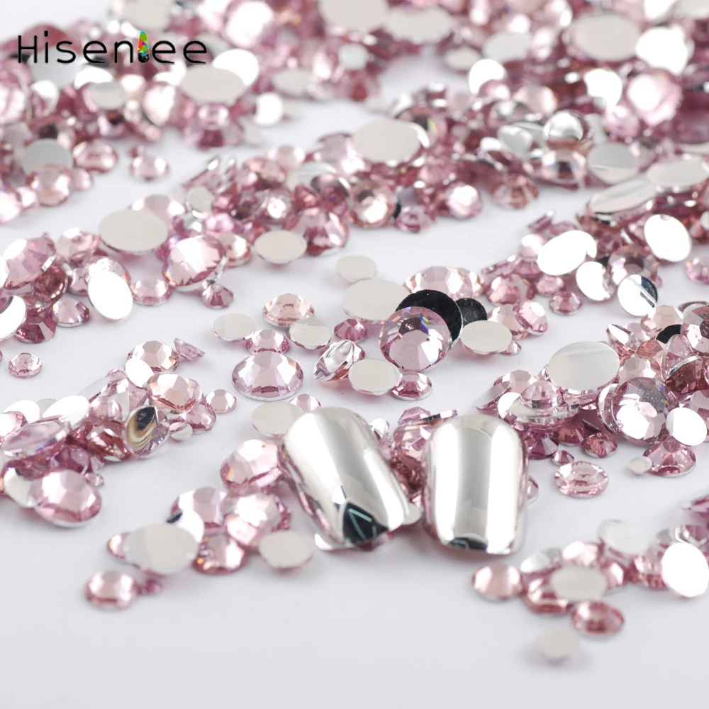 2000PCS Light Pink High Quality Resin Flat Round Face Fashion Rhinestone Style Design For Jewelry Decoration DIY Sweet Nail Art | Красота и