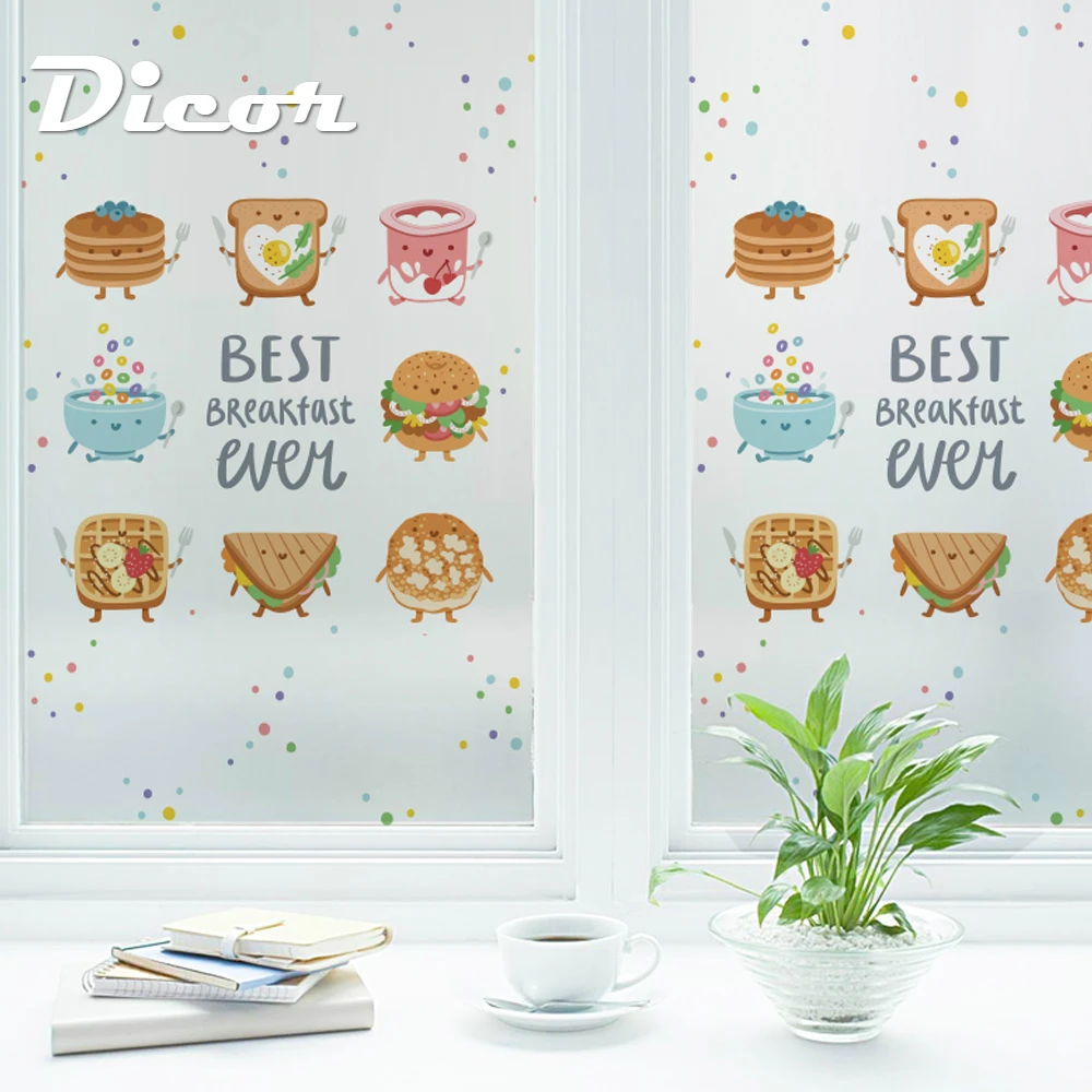 Витражная пленка для окна DICOR Enjoy Life пищевой матовый стеклянный стикер домашнего
