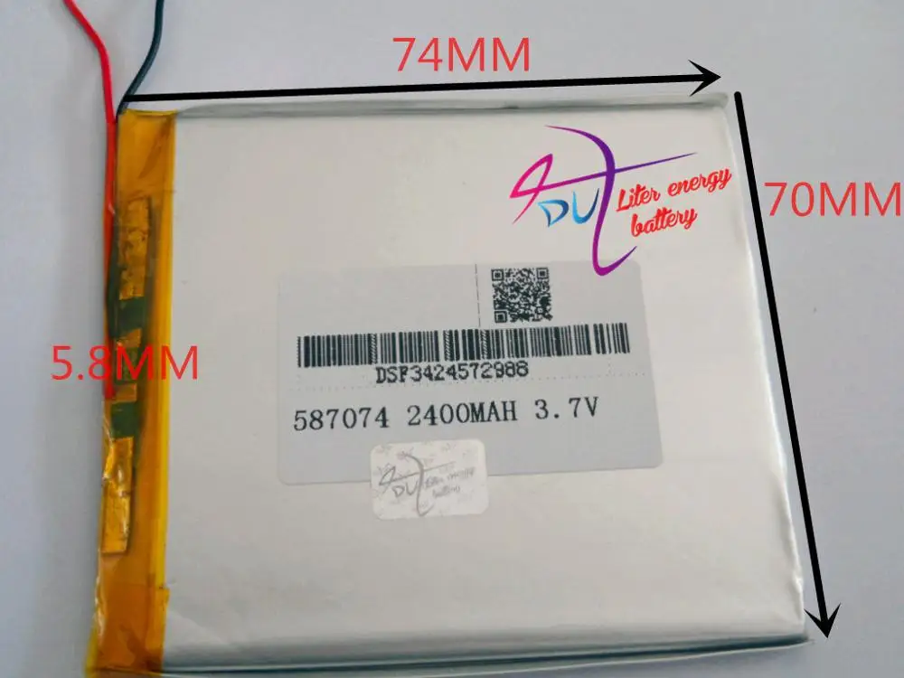 Аккумулятор для планшета 3 7 V 2400mAH [587074] PLIB Полимерная литий-ионная/литий-ионная