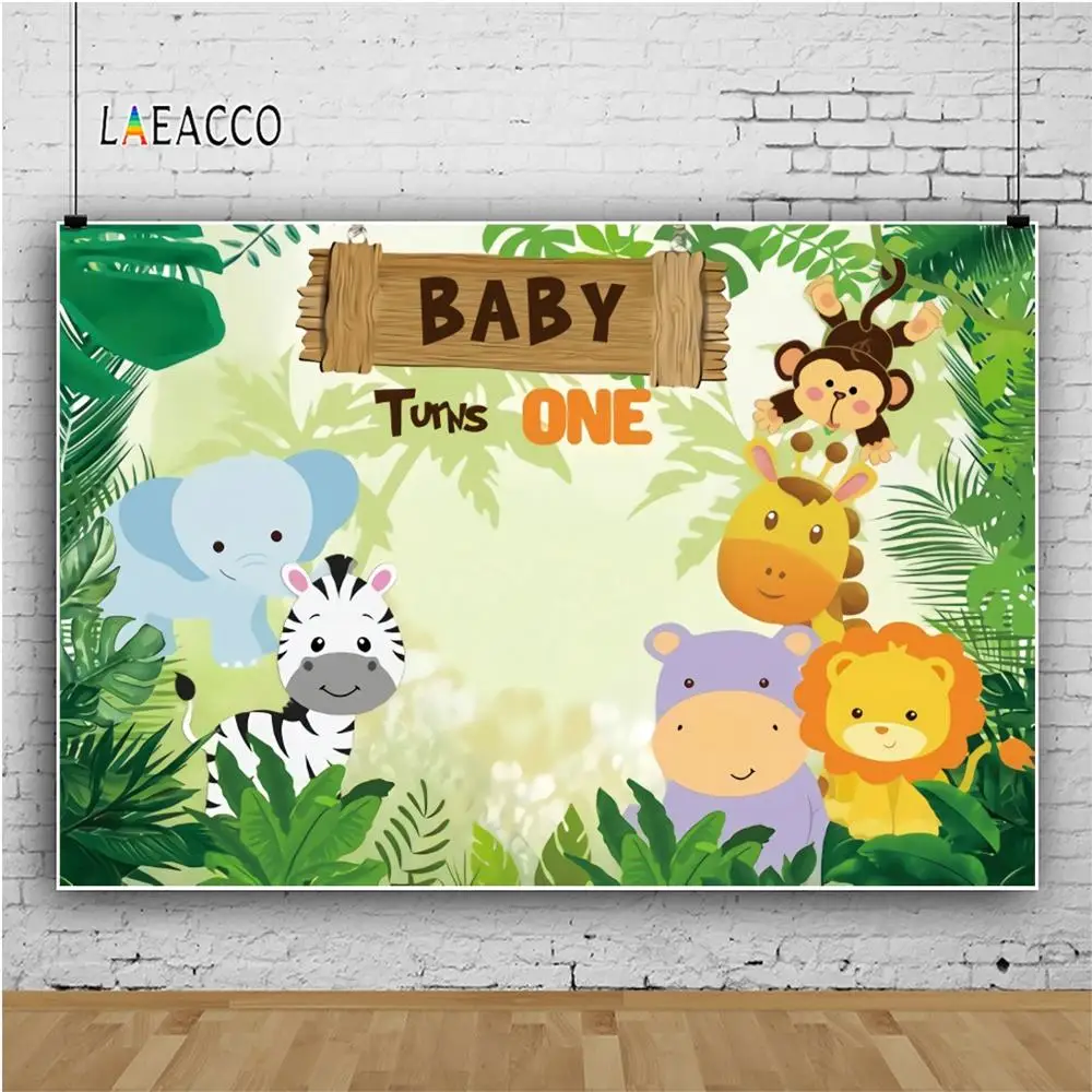 Laeacco тропические растения трава животные 1 день рождения Фото фоны