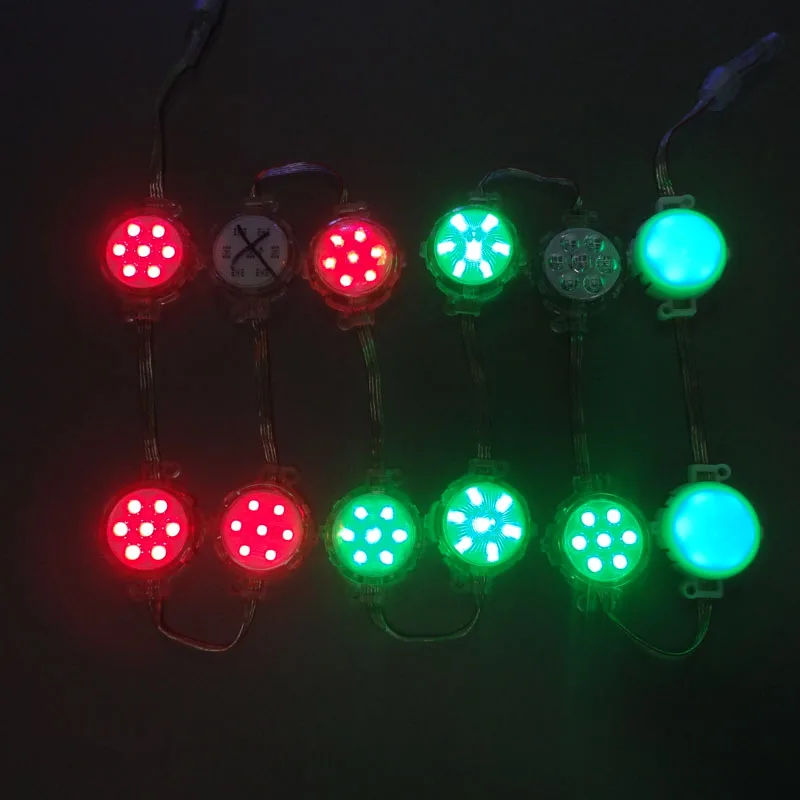 DMX512 SM16703 WS2811 светодиодный Pixel Модуль рекламное лампы 50 мм DC24V вход 6 s 5050 RGB SMD 1 44 Вт