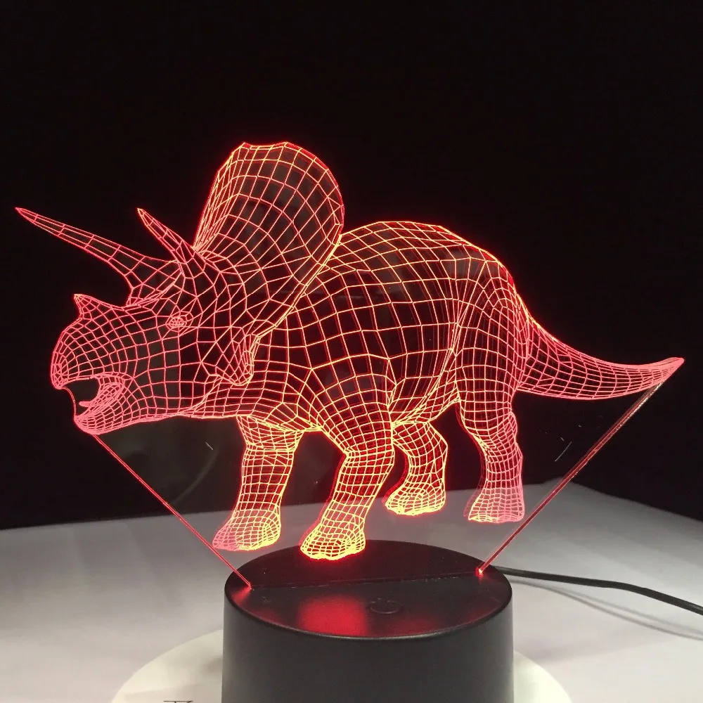 Новый динозавр 3d Bulbing светильник светодиодный ночной Светильник Цвет изменение