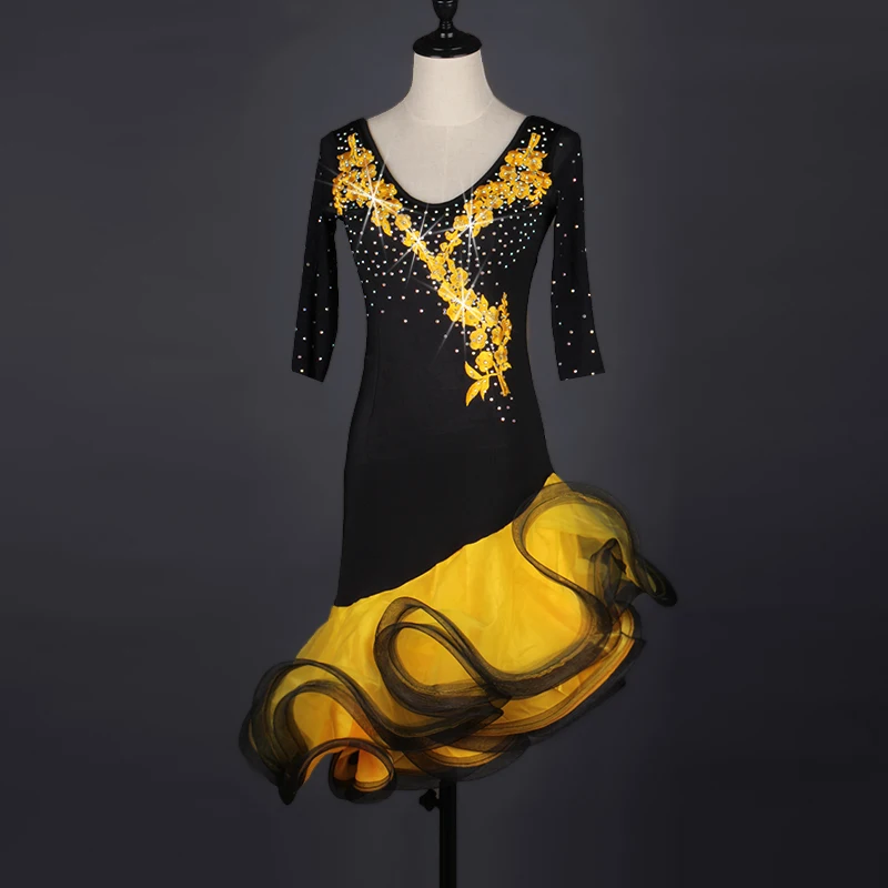 Юбка с длинным рукавом для латиноамериканских танцев|Латинский| |