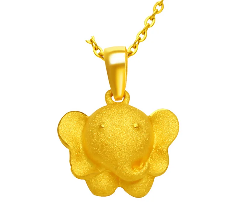 

Pure 24k Yellow Gold Elephant Pendant 2.90g