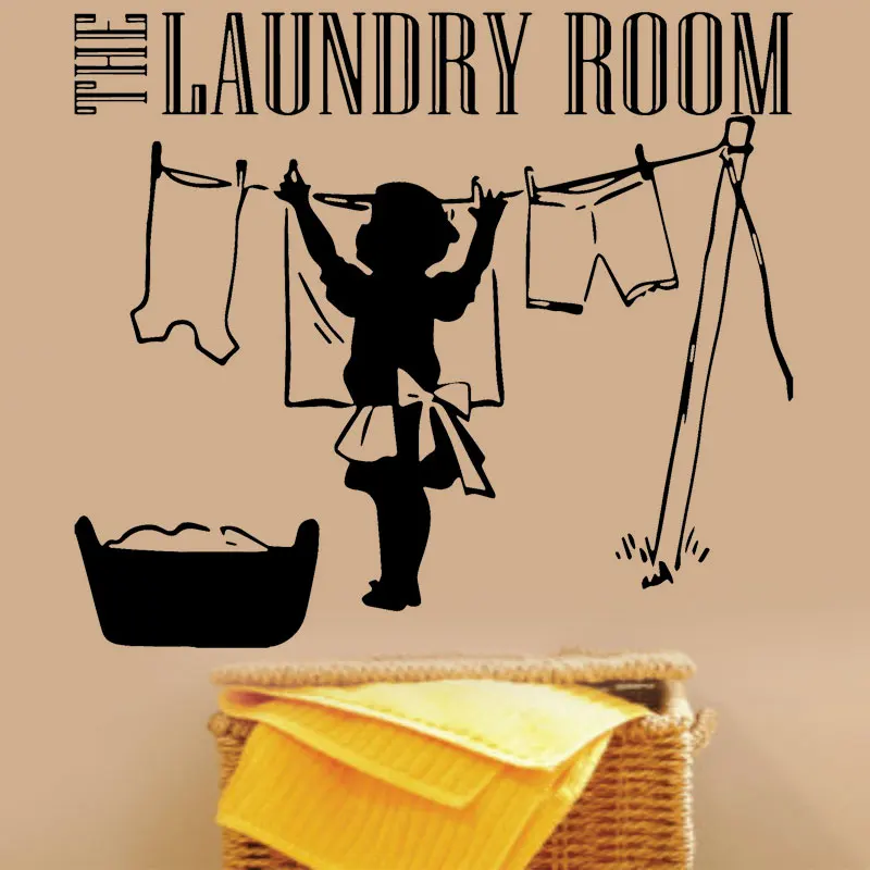 The Laundry Room Vinyl Wall Decal Clothes Mother Laundry Sign Symbol Sticker Inspirational Laundry Room Deco DIY  LY10