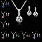 Набор женских ювелирных изделий, ожерельесерьги из серебра 925 пробы с кубическим цирконием