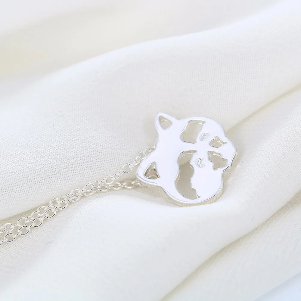 Ожерелье Kinitial с подвеской в виде енота ожерелья форме животного панды для женщин