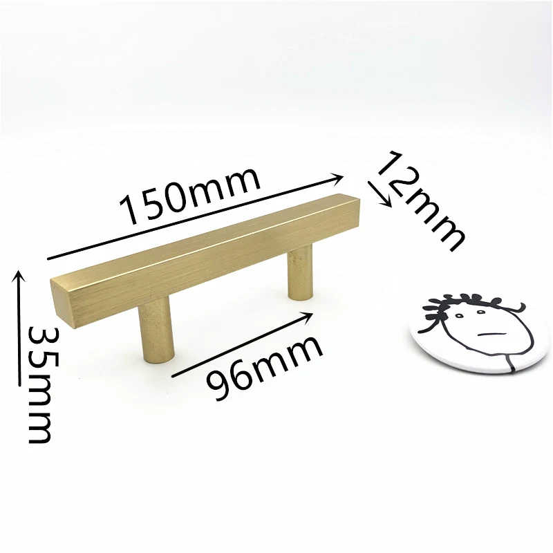 96mm gold LCH в скандинавском стиле квадратная ручка для шкафа прямоугольная ручка для шкафа черного золотого цвета для ящика ручки из алюминиевого сплава - Цвет: 96mm gold