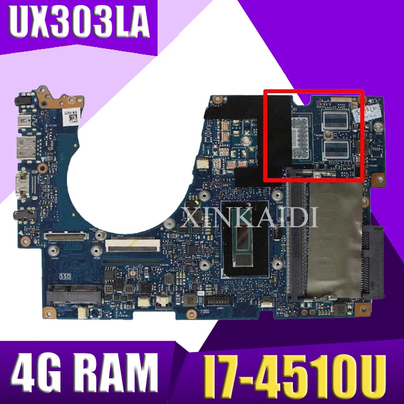 XinKaidi UX303LA материнская плата для ноутбука ASUS UX303LA UX303LB UX303LN UX303L UX303 тестовая оригинальная материнская плата 4G ram I7-4510U