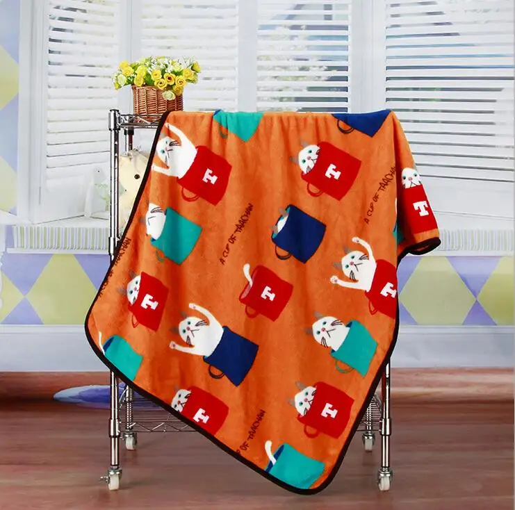 Orange Cup Cat Мягкий, флисовый, для собаки коврики Бультерьера одеяла с бульдогом для кровать коврики дом любимчика кошки собаки кровать Одеяло диван-кровать - Цвет: Orange Cup Cat