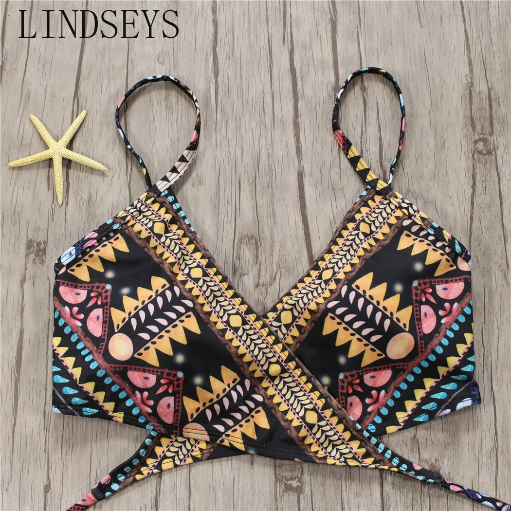 2019 Sexy Bandage Aztec Biquini String Strappy Swim Wear Bathing Suit Swimsuit Beachwear Swimwear Women Brazilian Bikini | Женская
