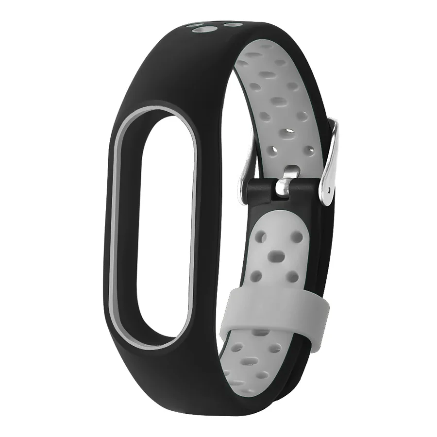 black gray Для mi Band 2 ремешок силиконовый браслет для Xiaomi mi Band 2 ремешок на запястье браслет для mi band 2 Correa - Цвет: black gray