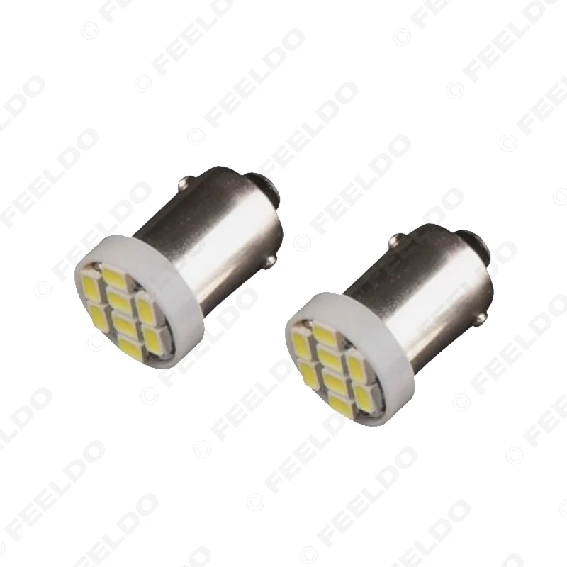 FEELDO 2 шт. 7 цветов T4W BA9S 8 LED 1206SMD внутренний Автомобильный светодиодный светильник