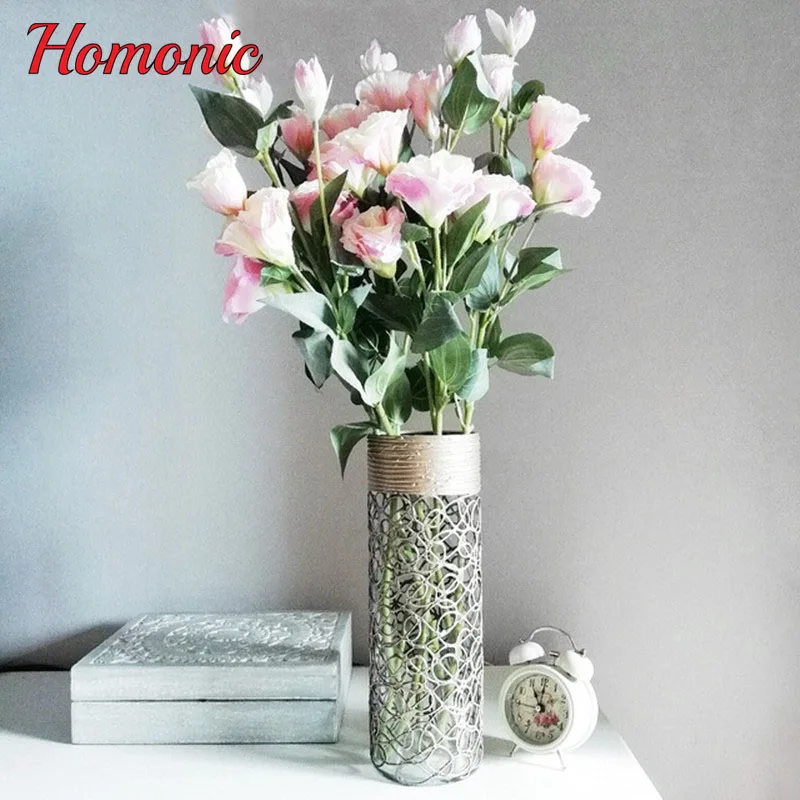 6 головок искусственная Цветочная подделка Eustoma Gradiflorus Lisianthus декоративные слики
