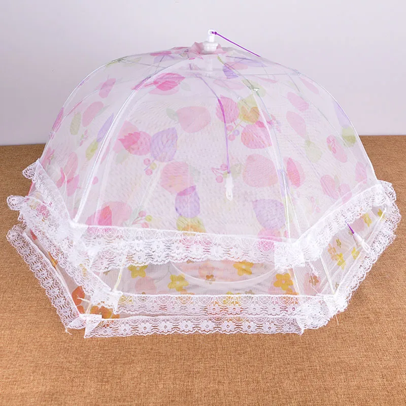 CTREE Fold Food Cover Umbrella-Shaped Anti-flies Printing Flowers Dining table Cooking Covering Kitchen Accessories C742 | Дом и сад