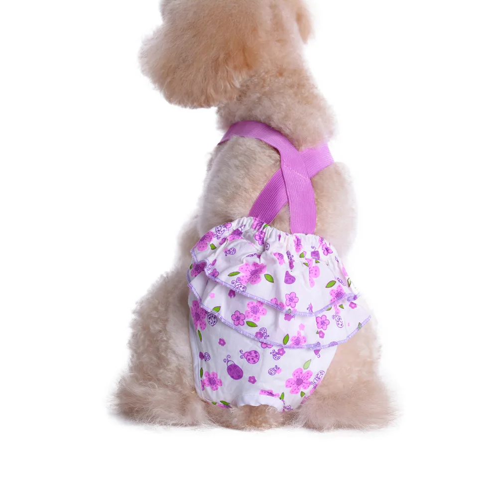 

Floral Print Dogs Physiological Shorts Braces Pet Cotton Sanitary Panties Diapers Brief summer style Favourite xs Free shipping