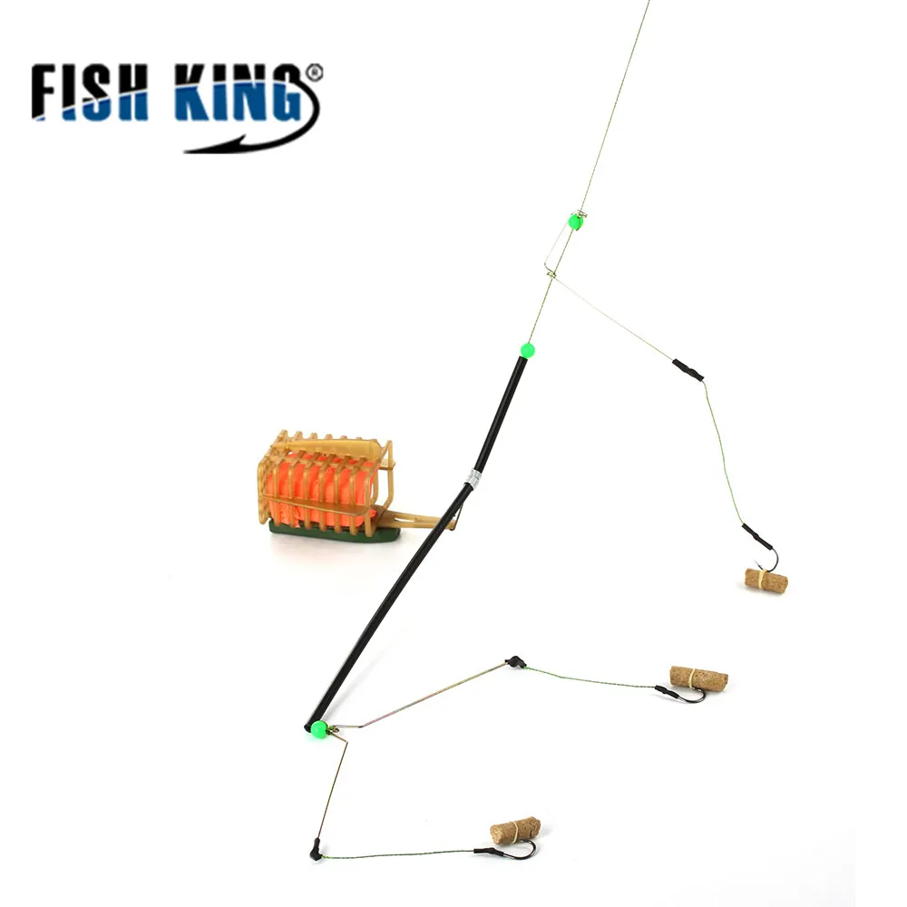 FISH KING 1 шт. 45 см в длину 40 100 г три крючка приманка для ловли карпа Фидер клетка
