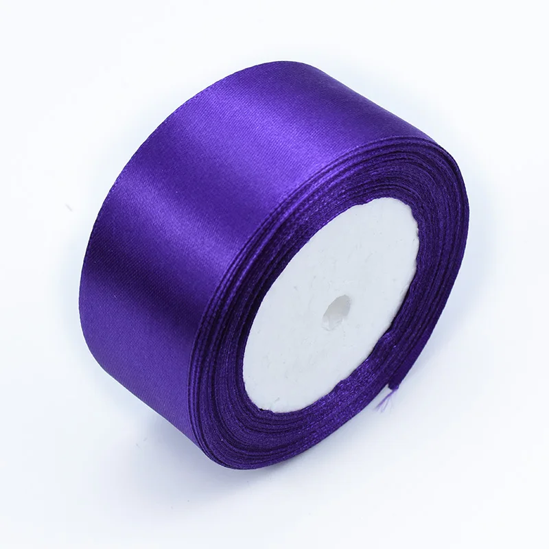 dark purple 25 ярдов/рулон корсажные атласные ленты для свадьбы, рождественской вечеринки, украшения, сделай сам, бант, ленты для поделок, открыток, подарочные упаковочные принадлежности - Цвет: dark purple