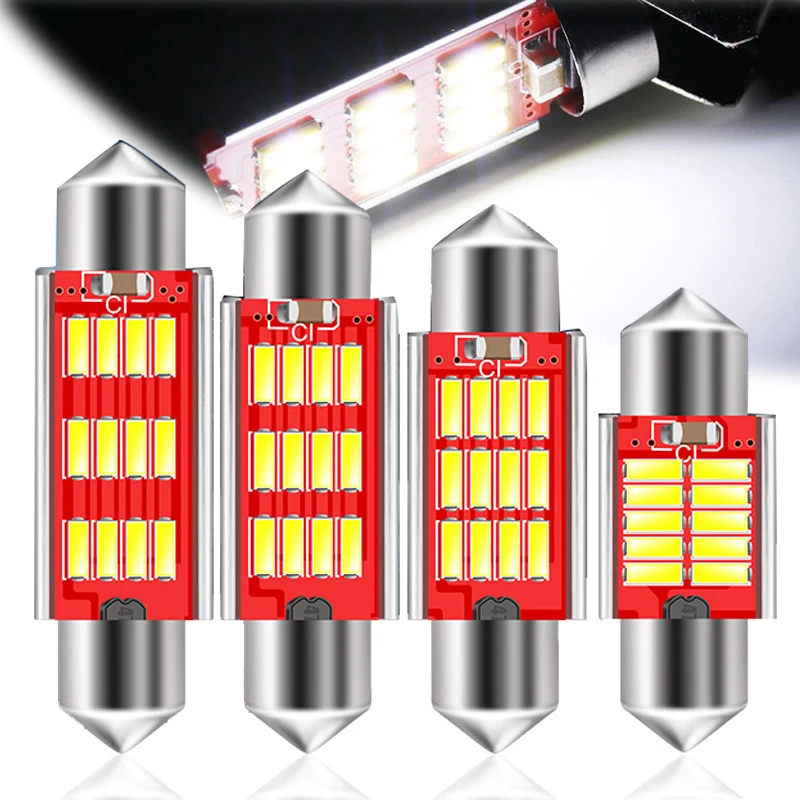 2 шт. C5W светодиодный C10W 12SMD 31 мм 36 39 42 Festoon CANBUS автомобильный Inteiror лампа купольная