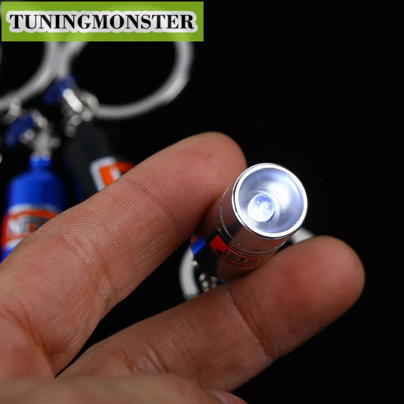 LO5 5 NOS Led Lamp Mini Nitrous Oxide Bottle Key Chain Keychain Keyring Stash Pill Box Storage Turbo w/Cell Battery **1PCS** | Автомобили