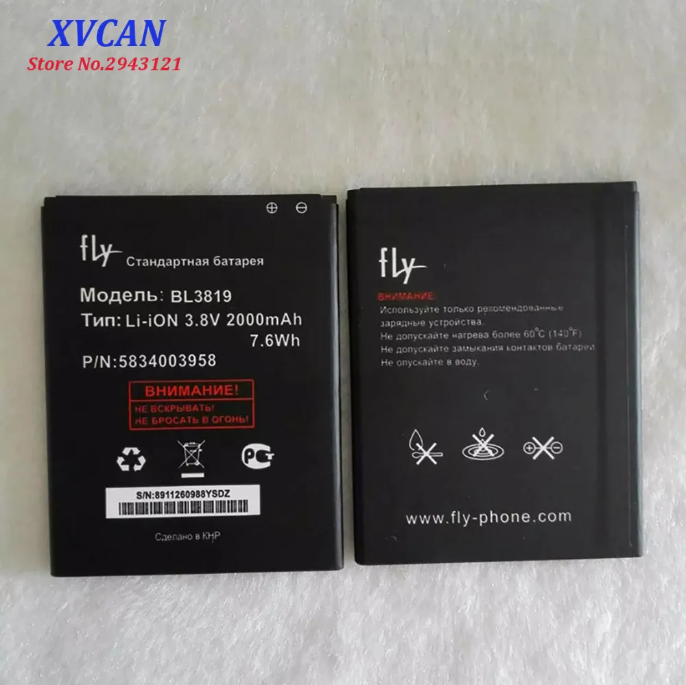 2019 высокое качество BL3819 батарея для Fly IQ4514 Quad EVO Tech 4 Li Ion 2000mAh Мобильный телефон Bateria