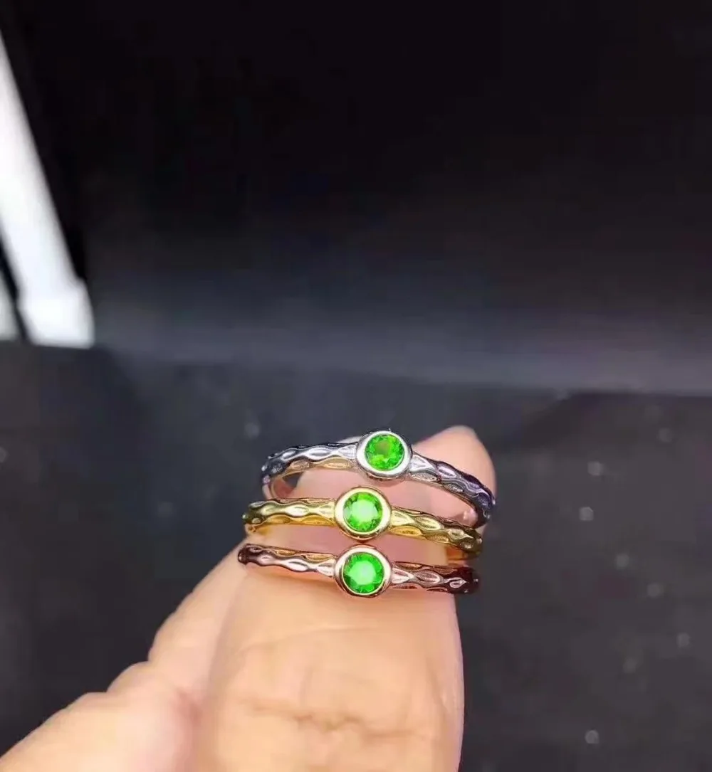 

925 Silver natuarl Diopside rings girl fashion jewelry silver 925 jewelry New Women Ring j030301agt