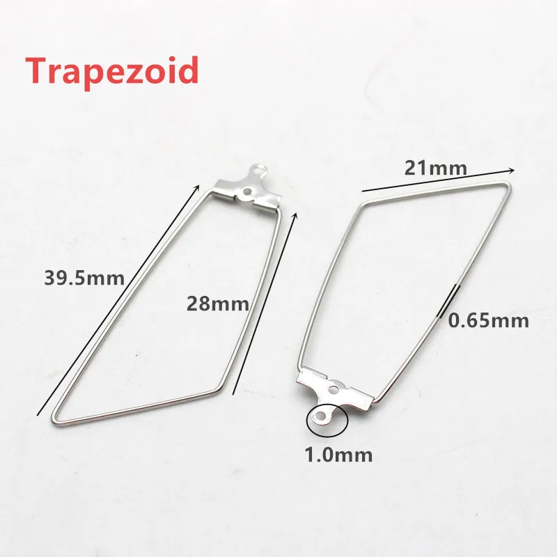 10pcs Stainless Steel Ear Wire Earring Hooks Hoop Connector Diy Earrings Accessories Dangle Charms Jewelry Making - Цвет: Trapezoid