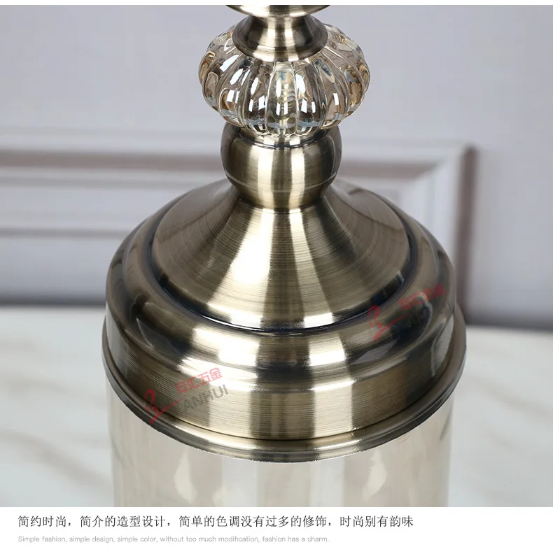 Высококачественная металлическая стеклянная бутылка для хранения Золотая ваза