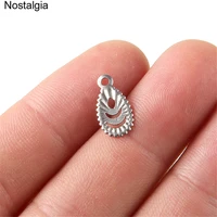 nostalgia 10pcs stainless steel hollow water drop charm wholesale small pendant 137mm
